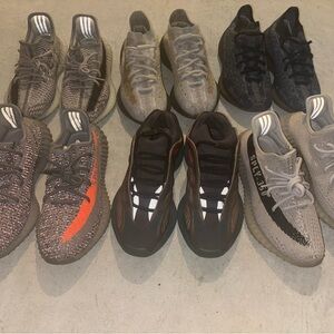 Yeezy Kids Sneakers - Black, Gray, Orange Variety
